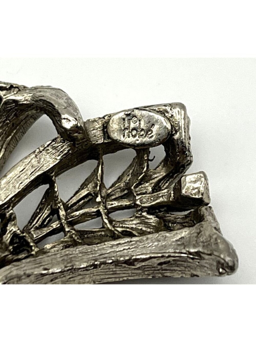 Vintage Hobe 1960s Silver-Tone Bow Brooch With Intricate Filigree Design - Picture 3 of 5